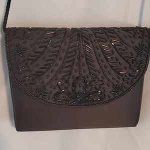 Black cross body beaded purse